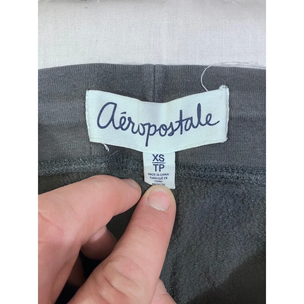 Aeropostale Aero NYC Heart Graphic Sweatpants Womens XS Charcoal‎ Grey Joggers